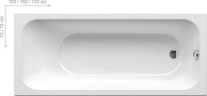 Ванна Ravak Chrome 160x70 прямоугольная акриловая